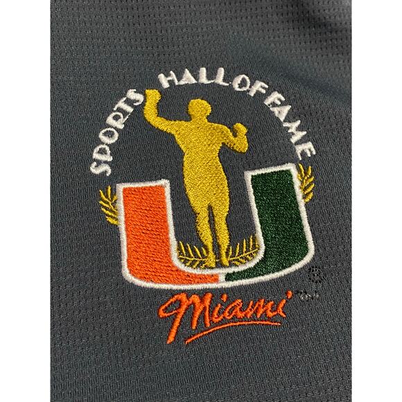 Miami Hurricanes Team Issued Men's Hall of Fame Adidas Polo Shirt Gray Large - Picture 6 of 13